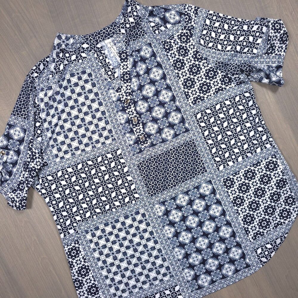 Perception Patchwork Blouse  **2XL**